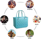 Women's Beach Tote Bag | Waterproof & Washable with Vent Holes | Upright Structured Base