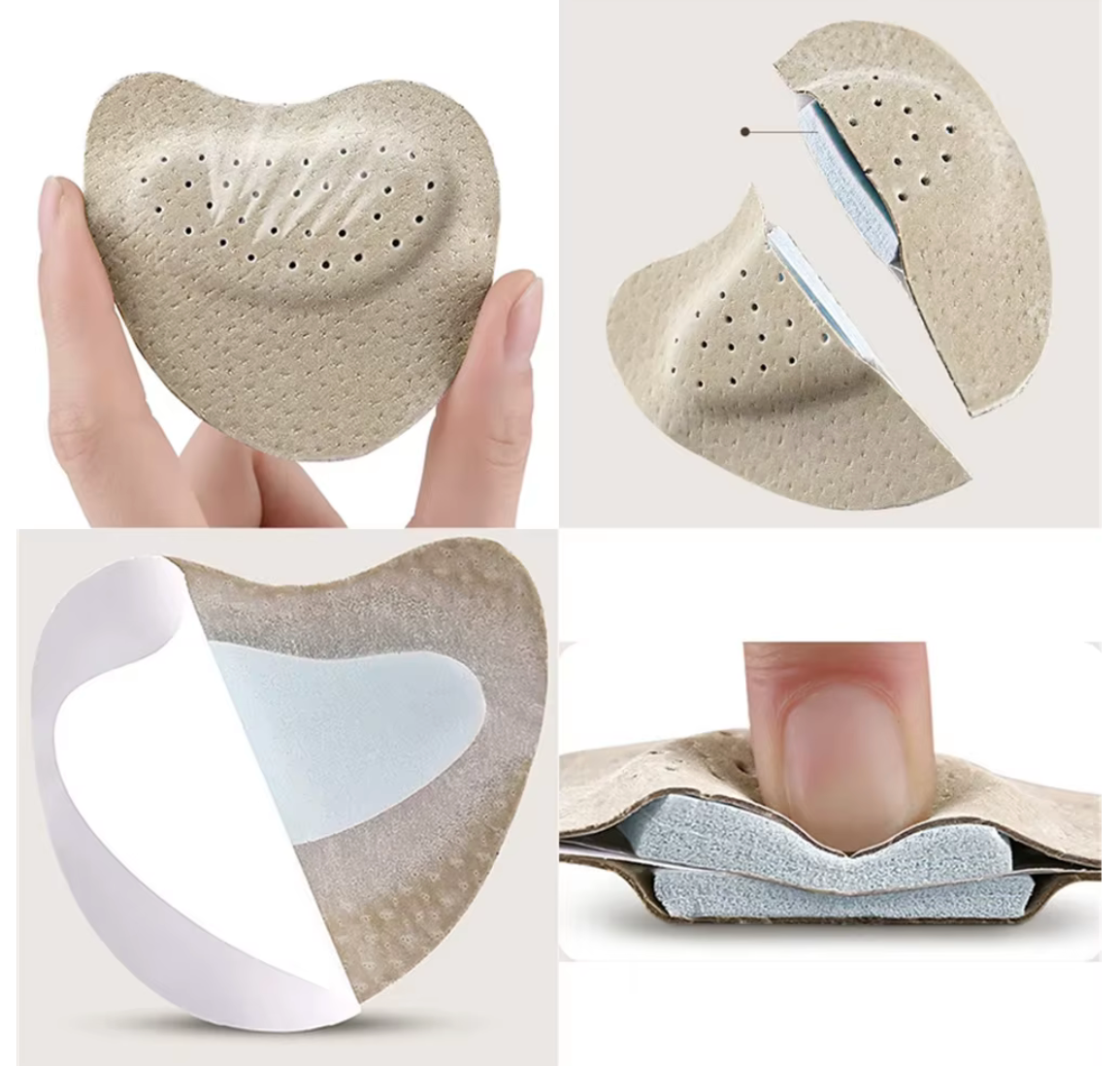 Women’s Forefoot Cushions | Anti-Slip Contoured Pads | Leather Foam Massage Bumps Pain Relief