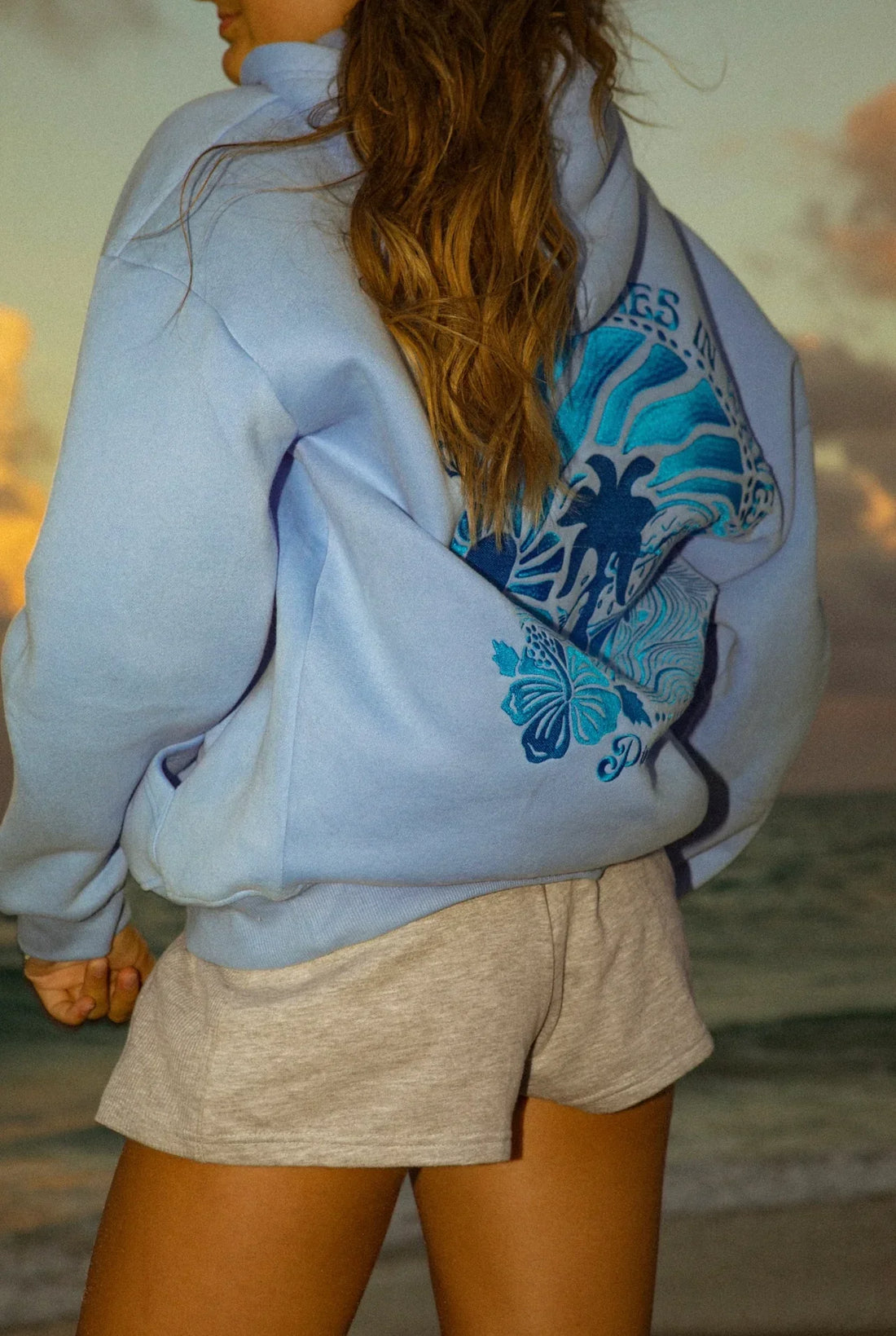 Women's Hoodie | Surf-Inspired Graphic Back Print | Cotton | Comfortable Fit