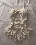 Women's One-Piece Swimsuit | Bow & Lace Trim Ruffle Design | Soft Stretch Fabric