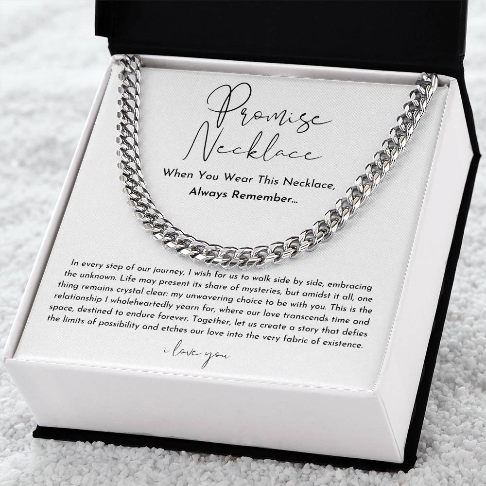 Women's Promise Necklace | Adjustable 18-22 in Chain | Tarnish-Resistant Finish