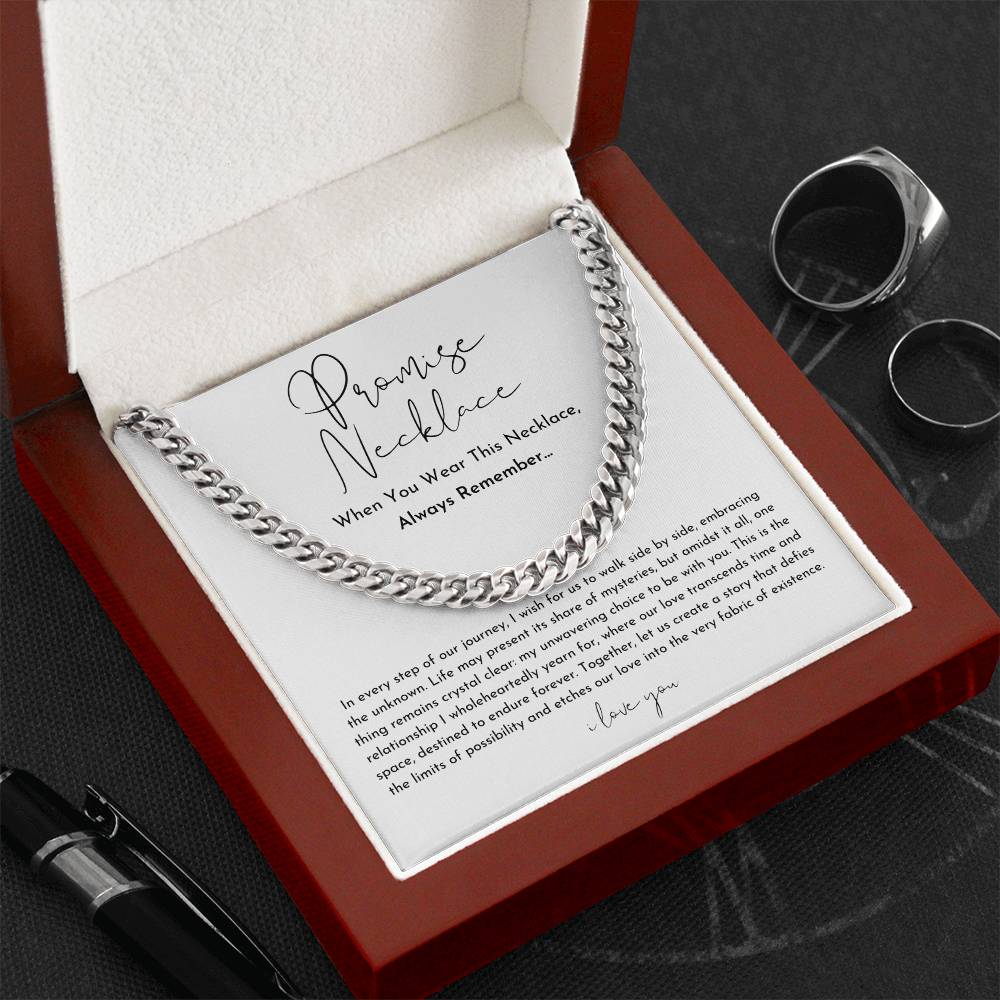 Women's Promise Necklace | Adjustable 18-22 in Chain | Tarnish-Resistant Finish
