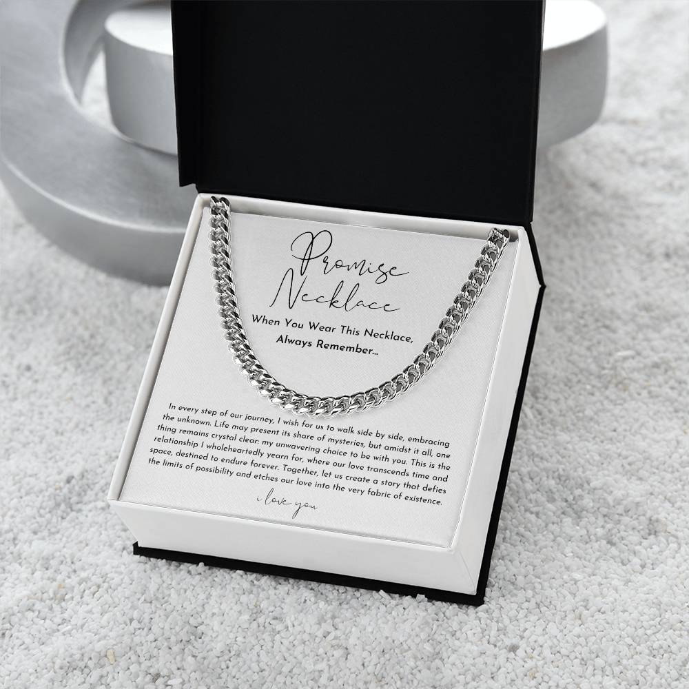 Women's Promise Necklace | Adjustable 18-22 in Chain | Tarnish-Resistant Finish