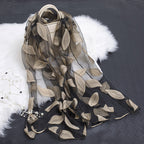Women's Scarf | Organza Floral Cutout Hollow Motif | 170x70 cm | Lightweight Wrap