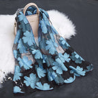 Women's Scarf | Organza Floral Cutout Hollow Motif | 170x70 cm | Lightweight Wrap