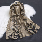 Women's Scarf | Organza Floral Cutout Hollow Motif | 170x70 cm | Lightweight Wrap