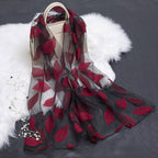Women's Scarf | Organza Floral Cutout Hollow Motif | 170x70 cm | Lightweight Wrap