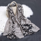 Women's Scarf | Organza Floral Cutout Hollow Motif | 170x70 cm | Lightweight Wrap
