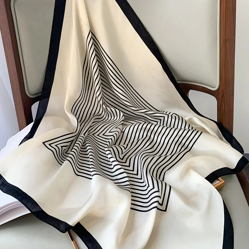 Women's Scarf | Silk Plaid Design | Versatile Neck & Hair Accessory | Lightweight