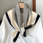 Women's Scarf | Silk Plaid Design | Versatile Neck & Hair Accessory | Lightweight
