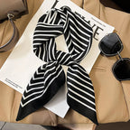 Women's Scarf | Silk Plaid Design | Versatile Neck & Hair Accessory | Lightweight