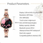 Women's Smartwatch | Waterproof Fitness Tracker | Heart Rate & Blood Pressure Monitor