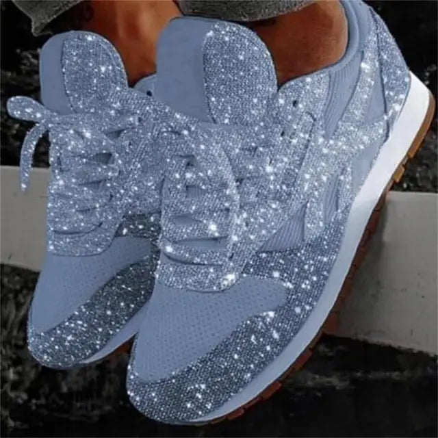Women's Sneakers | Glitter Finish | Cushioned Midsole & Rubber Sole | Comfortable Fit