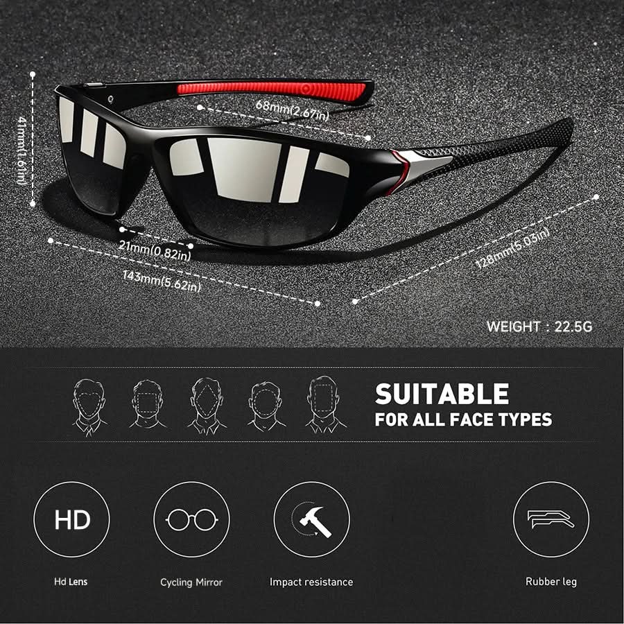 Women's Sport Sunglasses | Polarized & UV400 | Full-Rim & Rubberized Temples | Outdoor