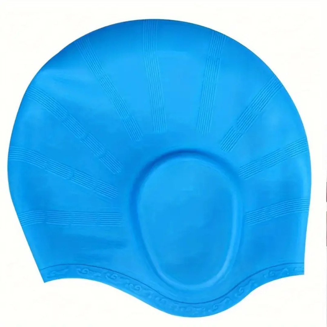 Women's Swim Cap | Silicone with Integrated Ear Pockets | Stretch Fit for Long Hair | Waterproof