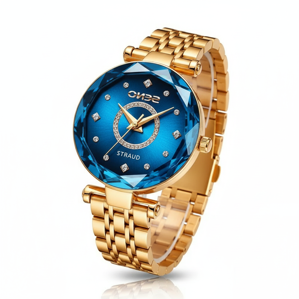 Women's Watch | Gradient Sunburst Dial | Stainless Steel Case & Rose Gold Accents