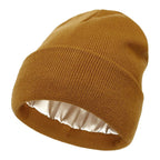 Women's Winter Beanie | Wool Exterior & Silk Lining | Anti-Frizz Hair Protection