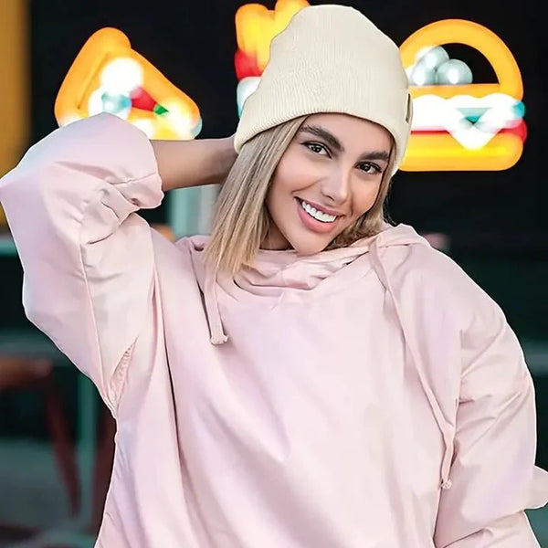 Women's Winter Beanie | Wool Exterior & Silk Lining | Anti-Frizz Hair Protection
