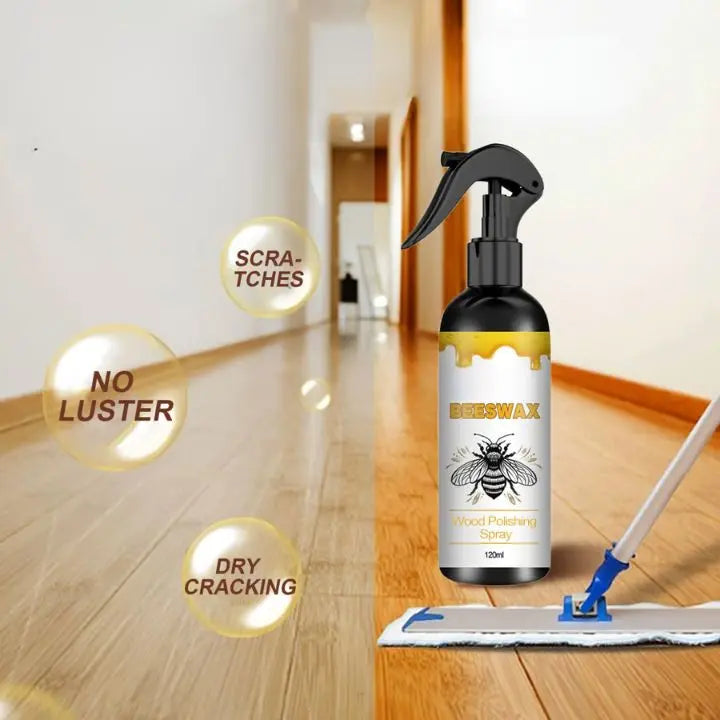 Wood Polish Spray | Natural Beeswax Formula | 120ml Non-Toxic & Odorless | Child & Pet-Safe