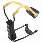 Wrist Slingshot | Foldable Aluminum Frame | Leather Pouch & Latex Bands | 100-Yard Range