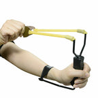 Wrist Slingshot | Foldable Aluminum Frame | Leather Pouch & Latex Bands | 100-Yard Range