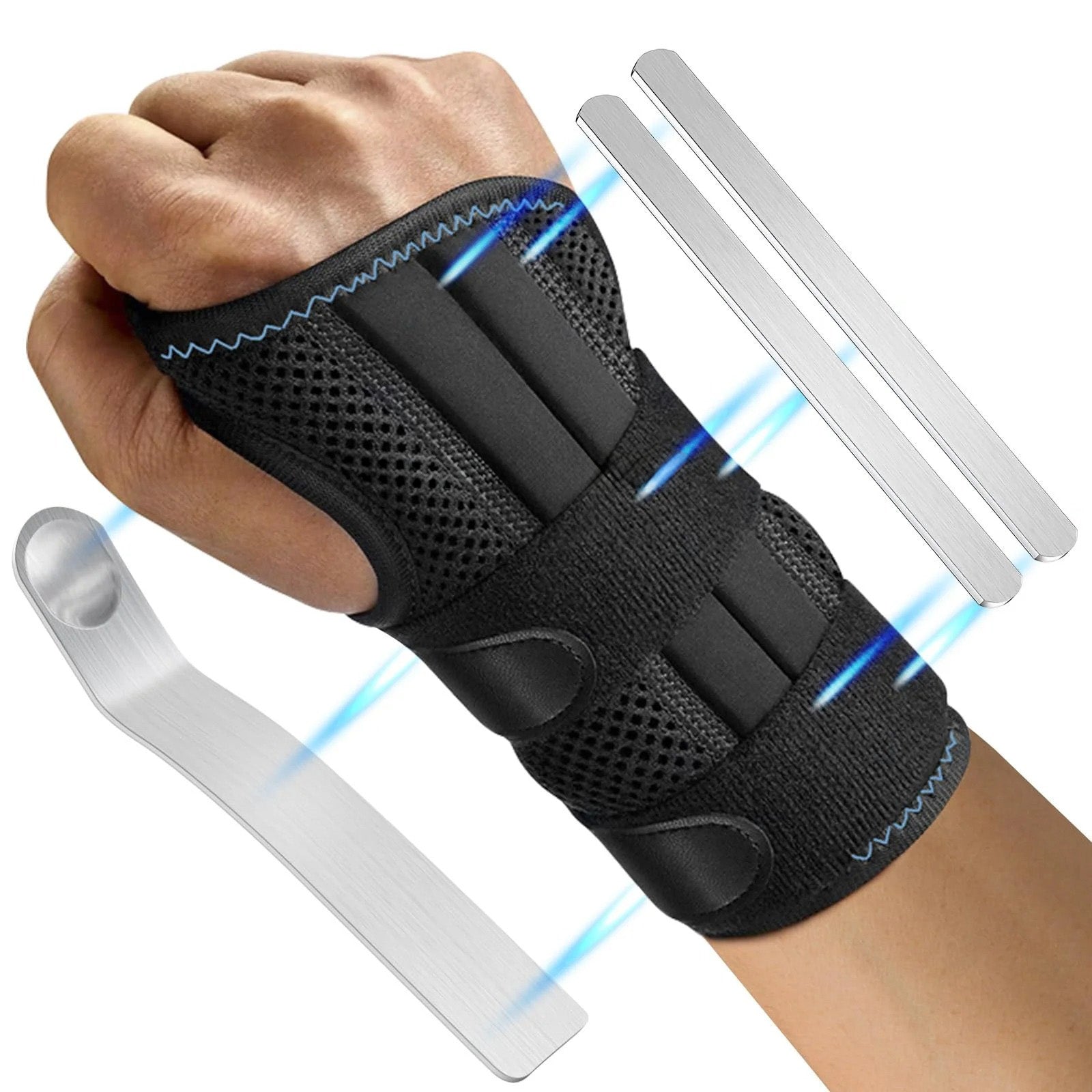 Wrist Support Brace | Integrated Splint Stabilizer & Adjustable Velcro | Breathable Comfortable Fit
