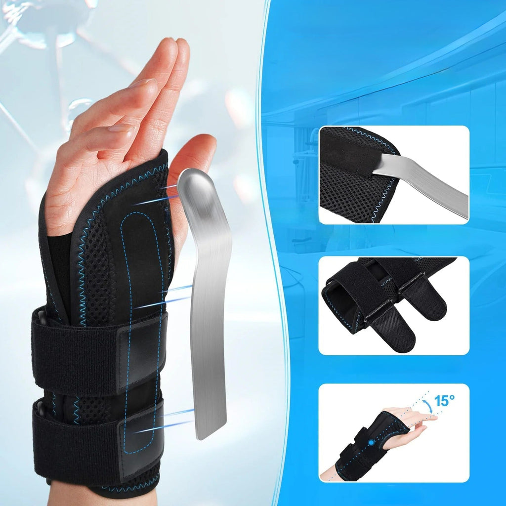 Wrist Support Brace | Integrated Splint Stabilizer & Adjustable Velcro | Breathable Comfortable Fit