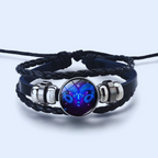Zodiac Bracelet | Personalized Charm | Leather & Suede, Adjustable Fit | Stress Relief