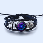 Zodiac Bracelet | Personalized Zodiac Charm | Leather & Suede | Promotes Calm