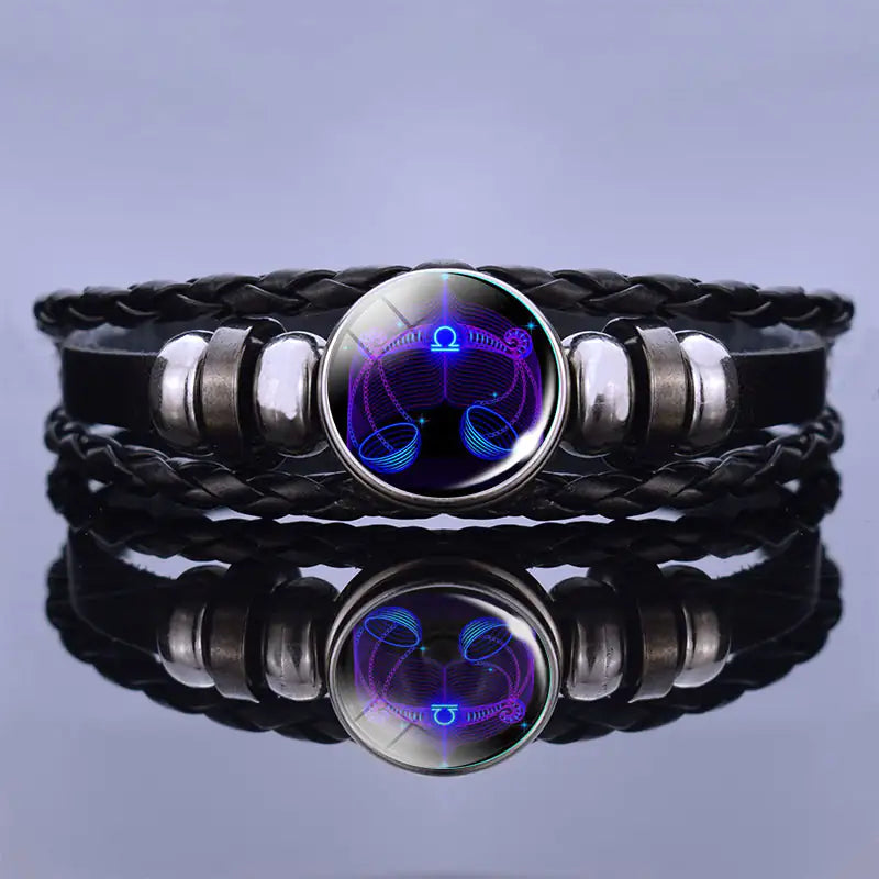 Zodiac Bracelet for Women | Handcrafted | Lapis Lazuli & Sodalite Beads on Leather