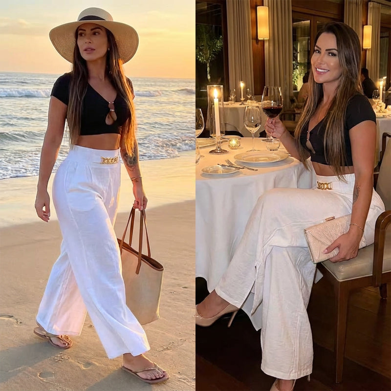LumaVex™ Wide-Leg High-Waist Pants — Shape Curves, Stay Cool, and Own Every Moment with Effortless Elegance