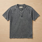 VesperLoom™ – Vintage Mineral-Wash Raglan Henley Tee