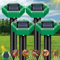 Mole Repellent 4-Pack | Weatherproof and Solar Powered | Simple Installation | MoleSilent