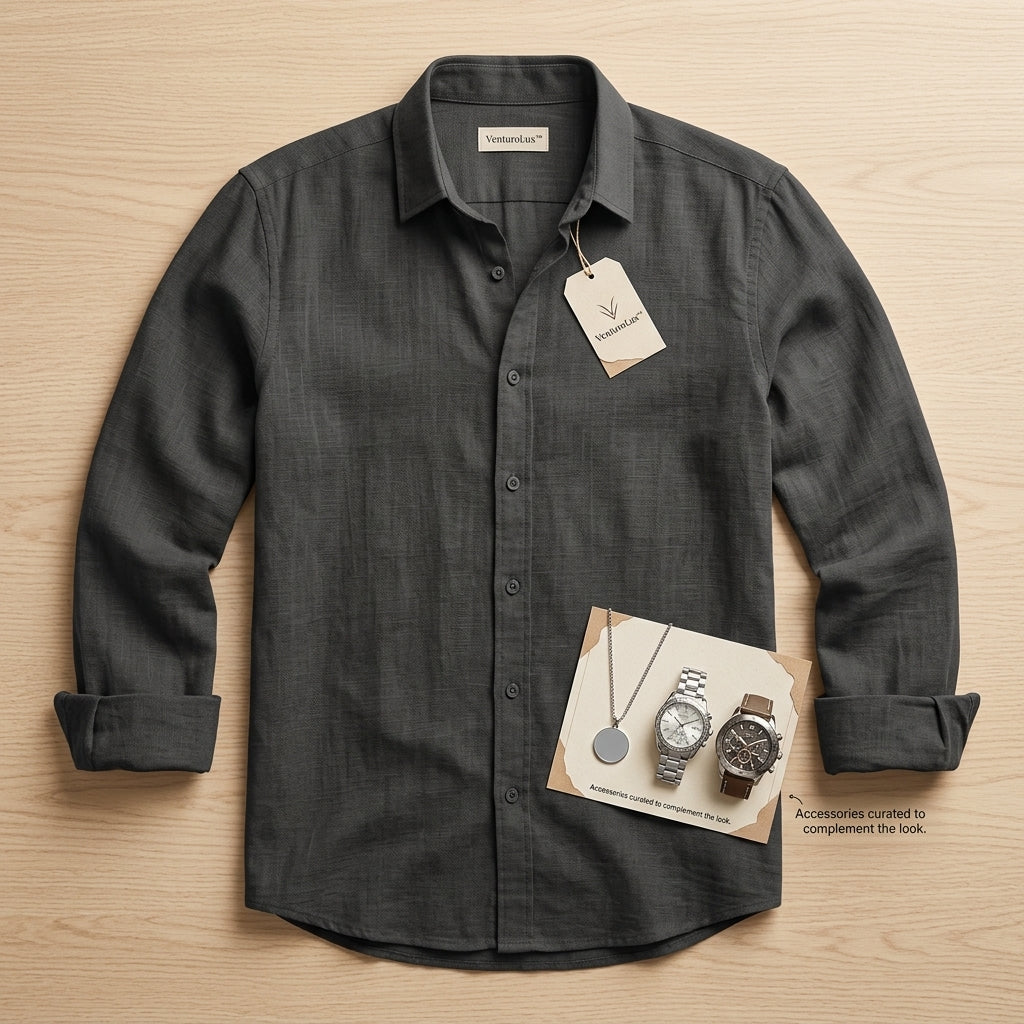 VenturoLux™ – Breezy Lightweight Cotton-Blend Long-Sleeve Shirt
