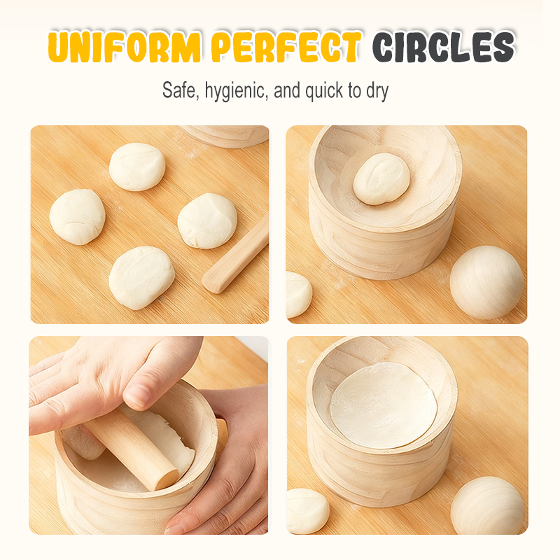 Dumpling| Dough Press crafted from Wood | Stick-Resistant Surface | DumpliForm