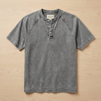VesperLoom™ – Vintage Mineral-Wash Raglan Henley Tee
