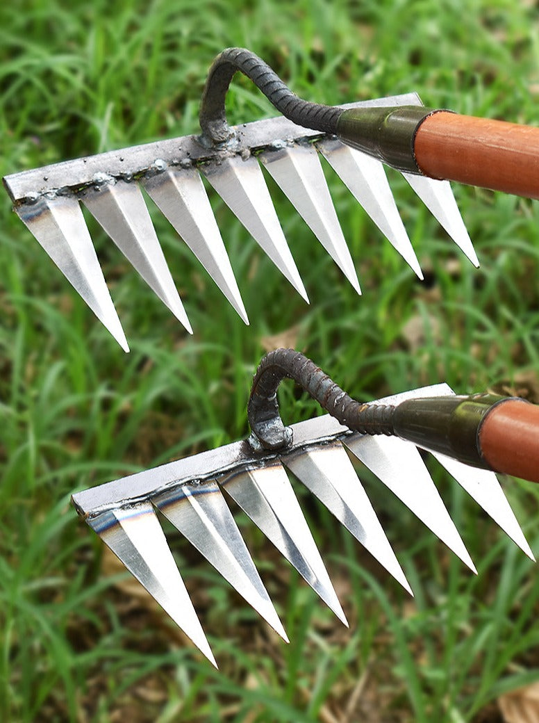 Weed Cutter Made of Iron | Steel Rake | Soil Aeration & Weed Removal | IronTine