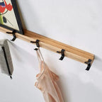 Wall Coat Rack | Metal and Wood | Compact Space-Saving Design | Holmika