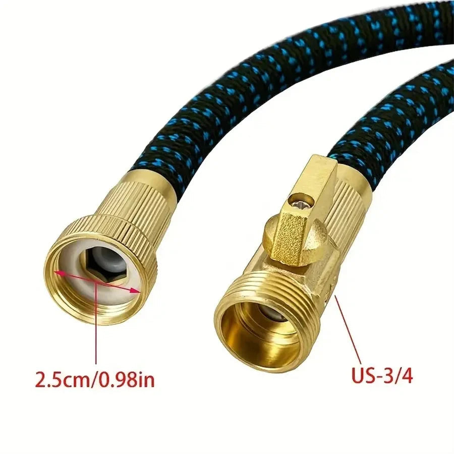 Expandable Garden Hose | High-Pressure Spray Wand | Kink-Proof Braided Jacket | FlexiJet