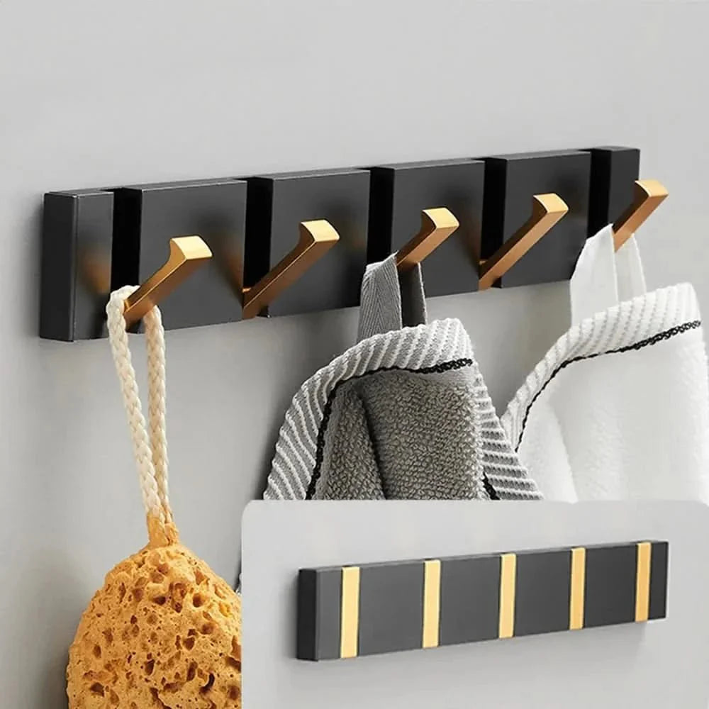 Foldable Wall Hook | Screw Mount or Self-Adhesive | Aerospace Aluminum | Hookwell