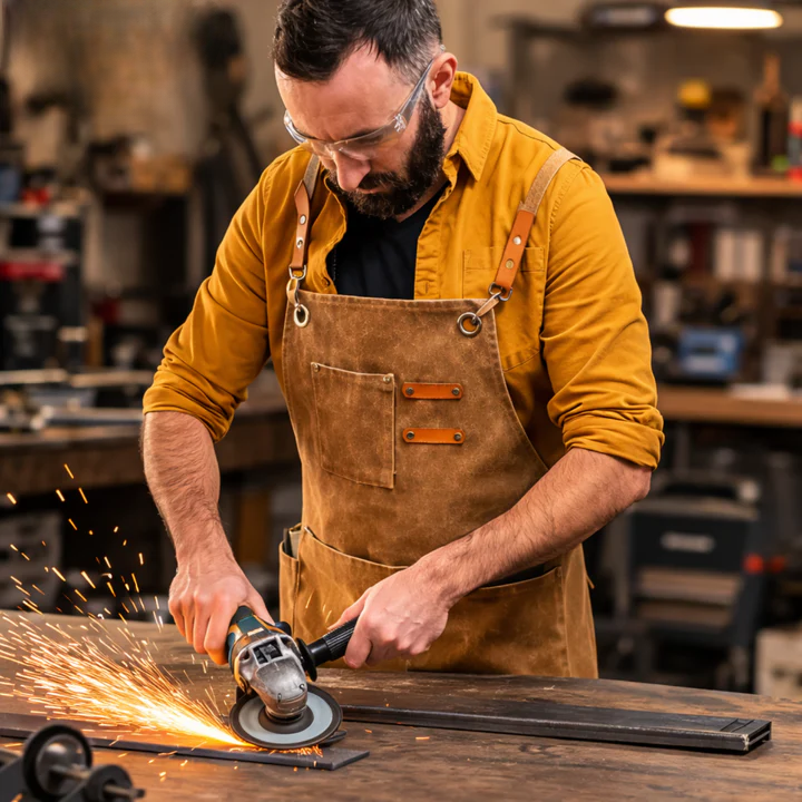 Canvas Work Apron | Crossback Straps | Tool Accessory Pockets | HandHaven