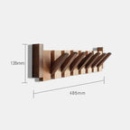 Piano Coat Rack in Wood | Sturdy Walnut & Maple Wood | 8 Hooks Wall-Mounted | Keystrak