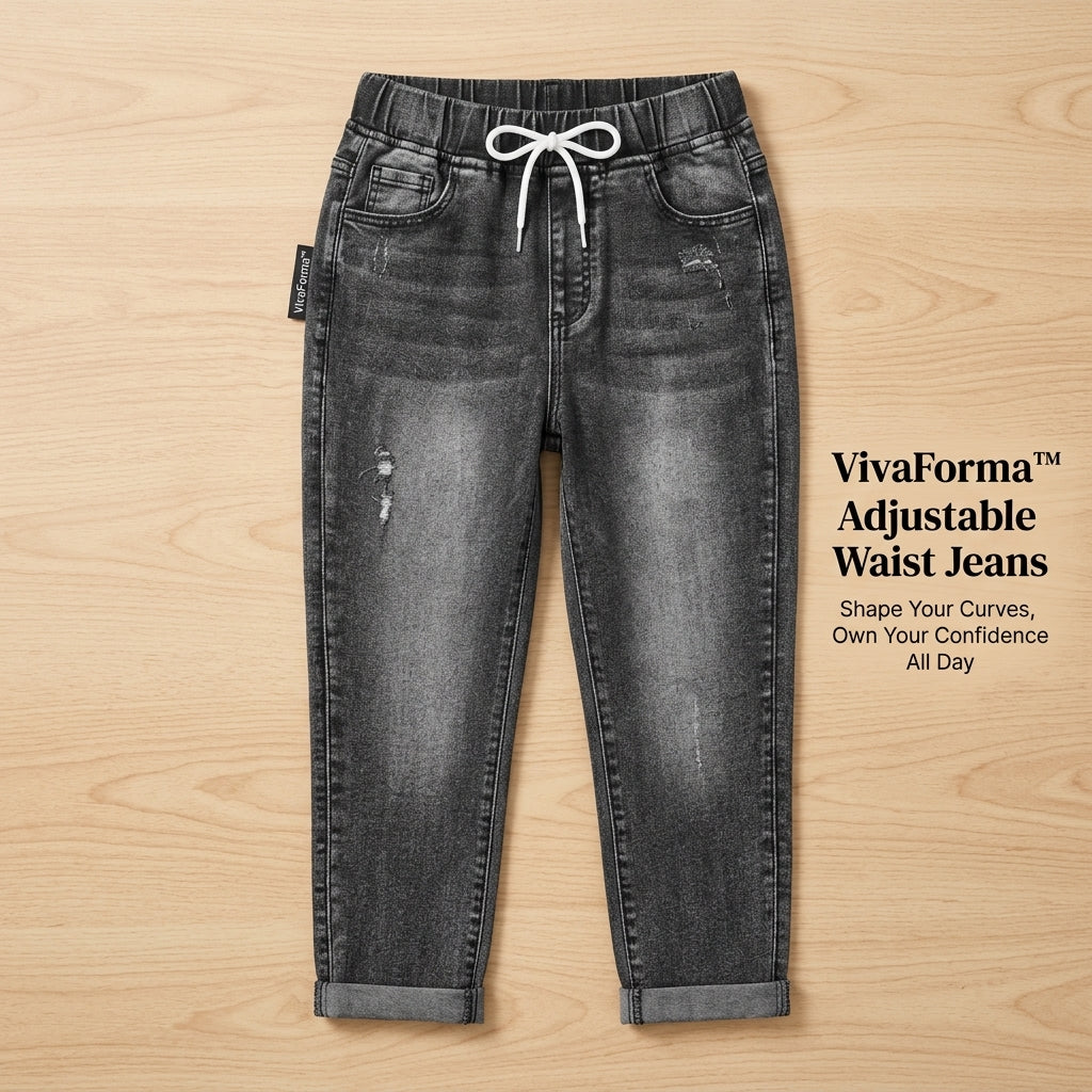 VivaForma™ – Relaxed Pull-On Stretch Jeans with Adjustable Drawstring Waist
