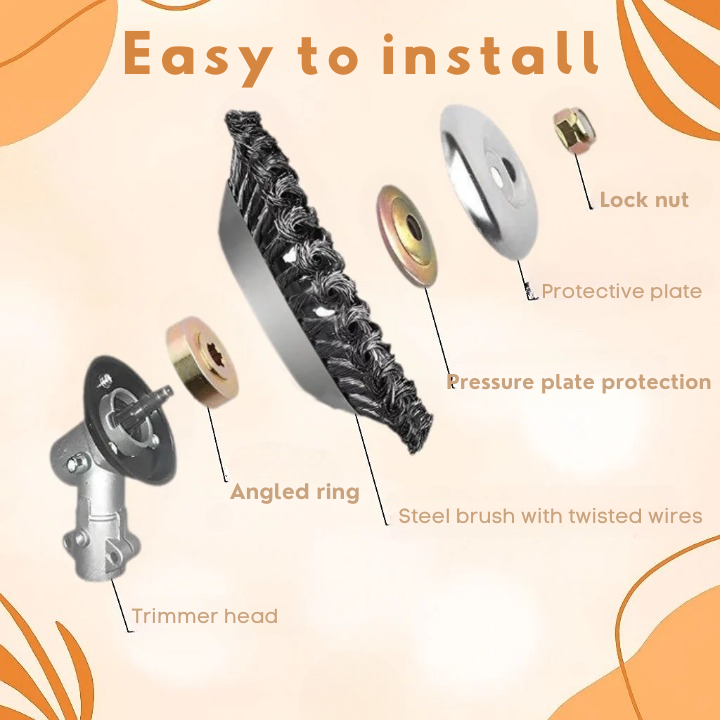 Steel Brush Trimmer Head | Carbon Steel | Fast Mount | Joint Force