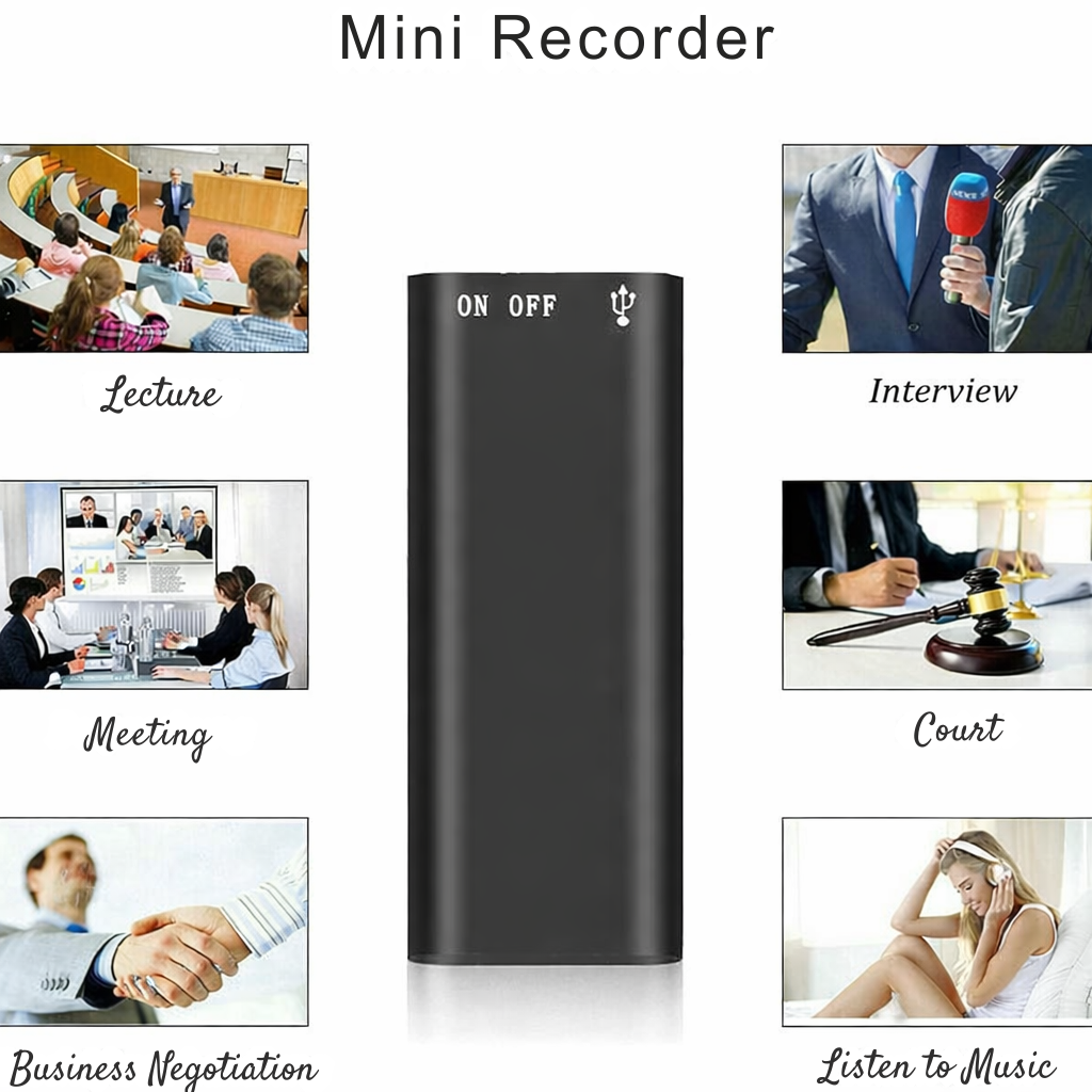 Dictation Device | Compact Audio Recorder | Single Press Recording | MicroSpy