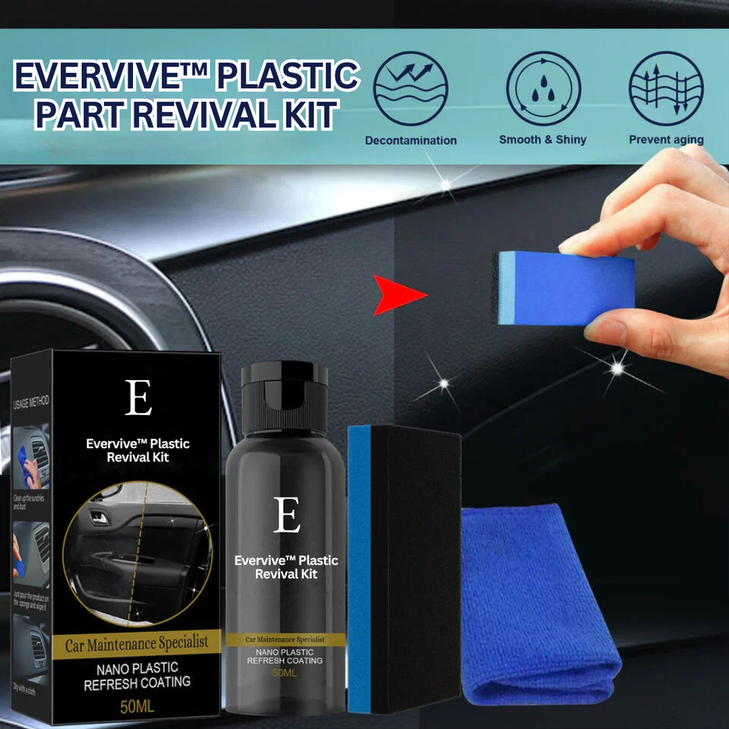 PrismaShine™ Plastic Revival Kit — Bring Faded Plastics Back to Life with Instant, Vivid Shine and Lasting Protection