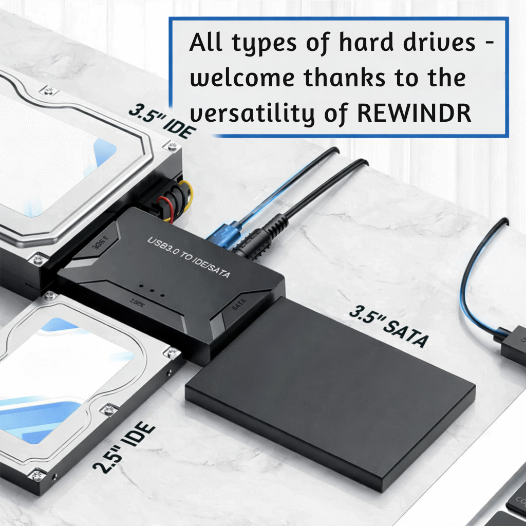 Hard Drive Adapter USB | IDE and SATA Connection | Rapid Data Access | RecoverPro