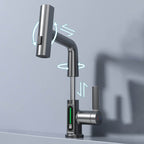 Pull-out Faucet 360° Rotation | LED Temp Display | 5 Spray Settings | Flowsense