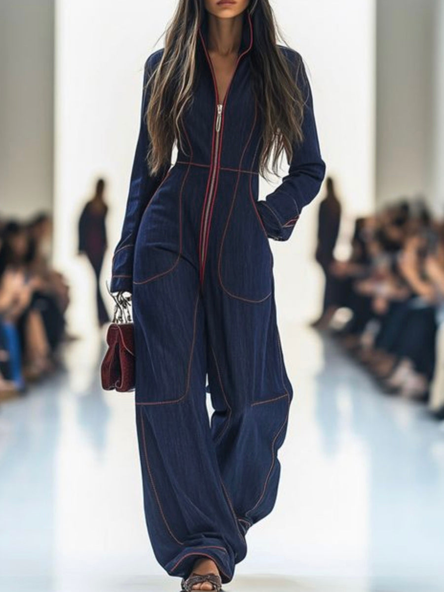 VeroStride™ Wide-Leg Denim Jumpsuit — Own Every Step with Effortless Confidence and All-Day Comfort