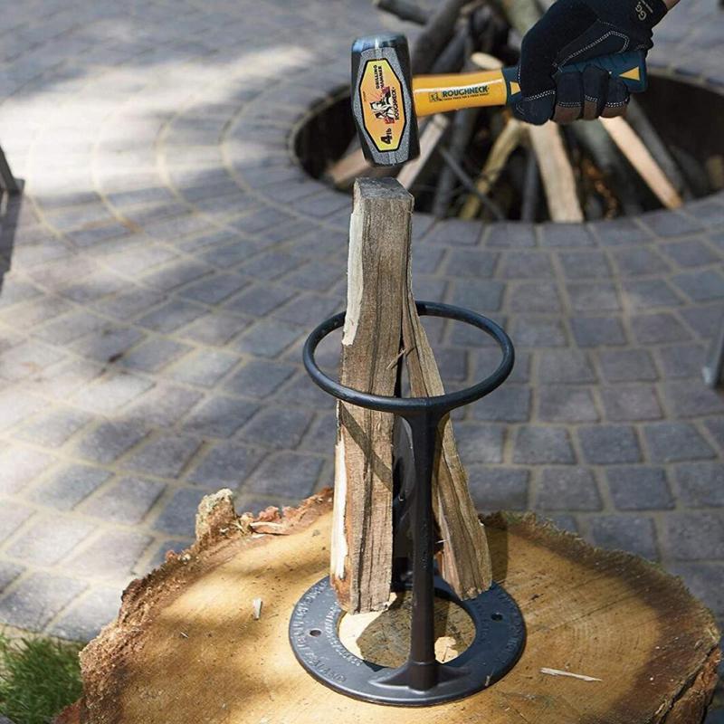 Large Cast Iron Wood Splitter | Safety Ring | Fireplace | IronKindling
